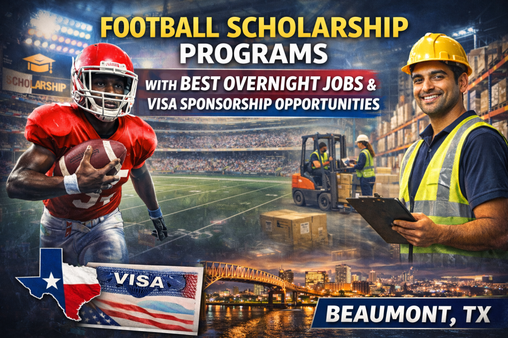 Football scholarship programs with Best Overnight Jobs & Visa Sponsorship Opportunities in Beaumont, TX